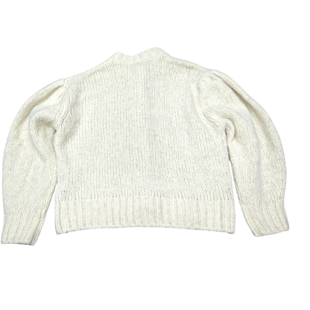 & Other Stories Cream Pearl-Button Puff Sleeve Cardigan - Picture 5 of 7